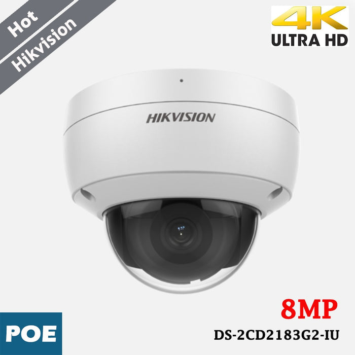Caméra IP Hikvision DS-2CD2183G2-IU de 8 MP, WDR 120 dB et H.265+, personnes et véhicules