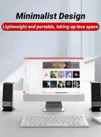 Black compact USB laptop speakers with volume control
