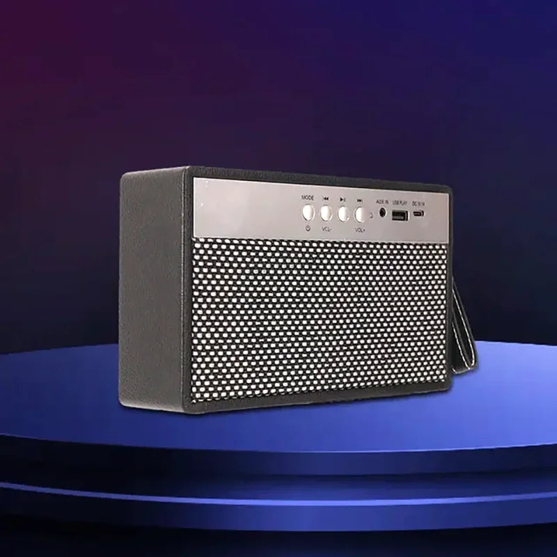 Przenośny mini głośnik Bluetooth w stylu retro, czarny