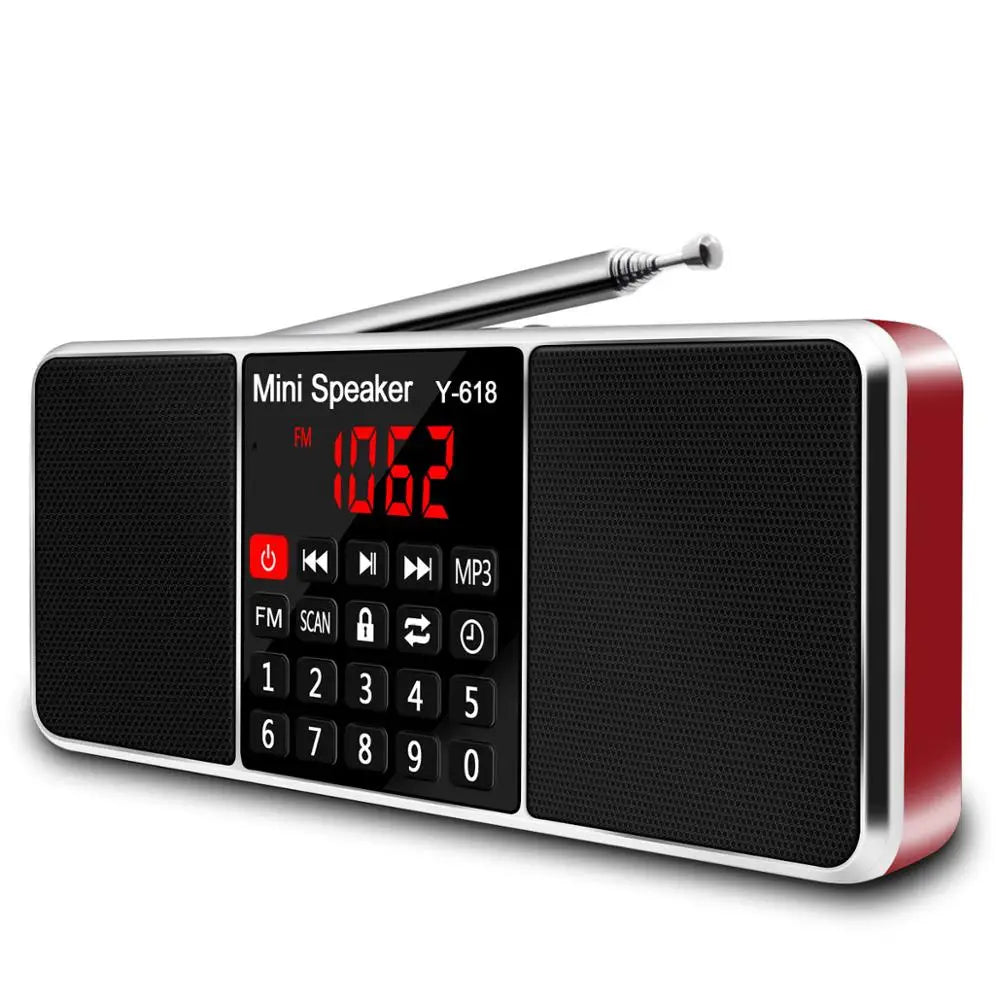 Odbiornik cyfrowego radia FM stereo, czerwony