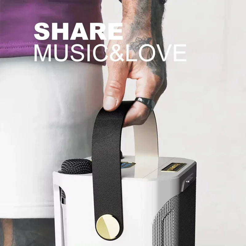 Mocny głośnik Bluetooth do karaoke z dwoma mikrofonami