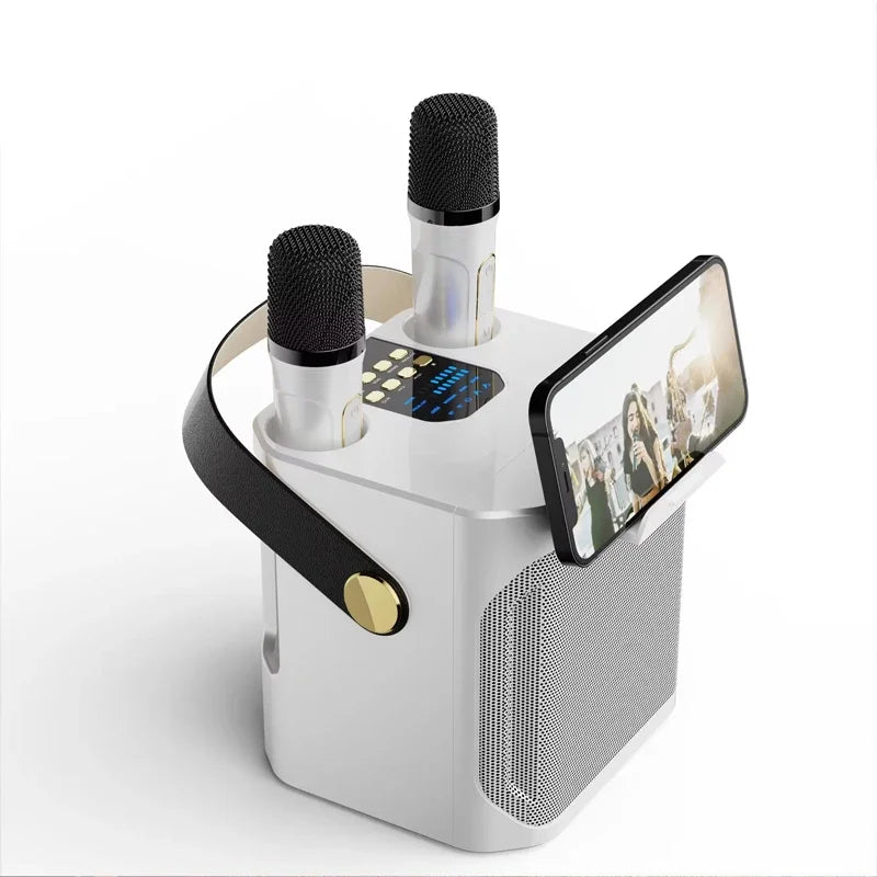 Mocny głośnik Bluetooth do karaoke z dwoma mikrofonami