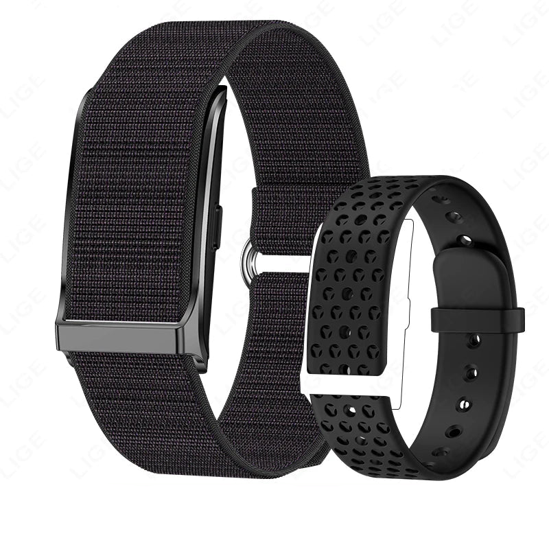 Black screenless smart fitness band