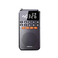 Black dual-antenna mini FM radio
