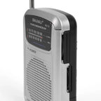 Silver pocket-sized portable multiband mini radio