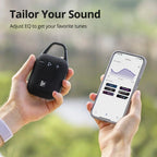 Black Bluetooth speaker with deep bass
