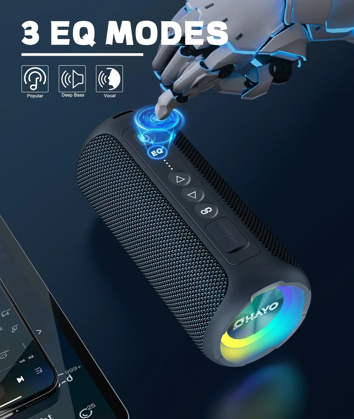 Głośnik Bluetooth stereo 40 W, czarny