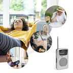 Silver pocket-sized portable multiband mini radio