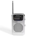 Silver pocket-sized portable multiband mini radio