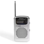 Silver pocket-sized portable multiband mini radio