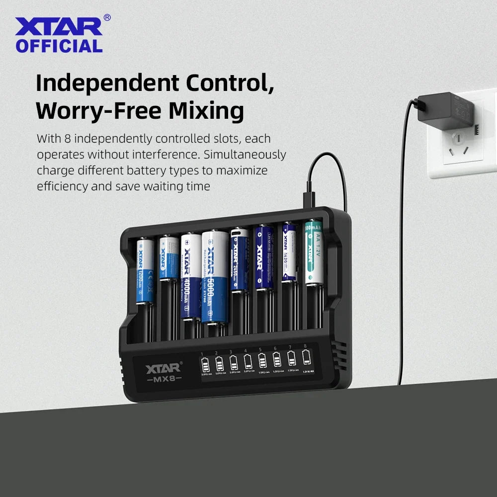 Chargeur intelligent de piles XTAR MX8