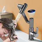 Robinet de lavabo intelligent rotatif avec éclairage LED