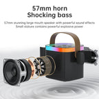Portable Bluetooth karaoke system with microphones