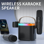 Portable Bluetooth karaoke system with microphones