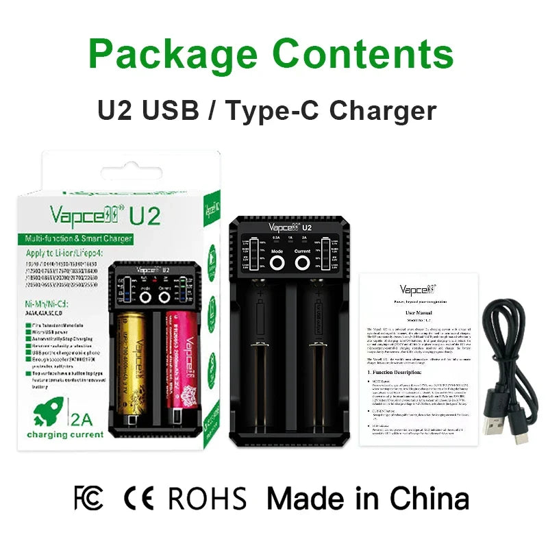 Inteligentna miniładowarka USB Vapcell U2 2 A