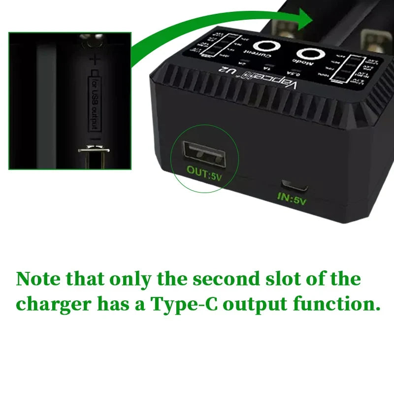 Inteligentna miniładowarka USB Vapcell U2 2 A