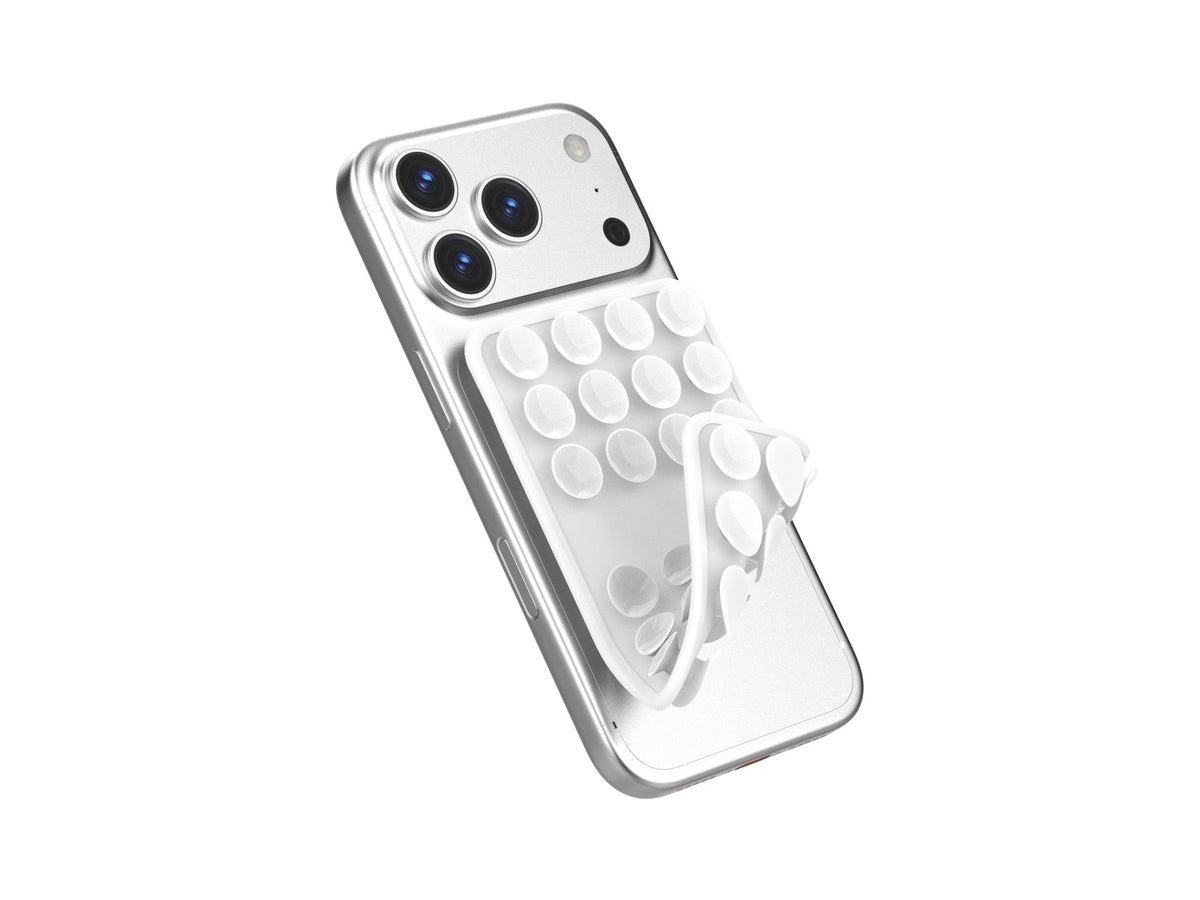 Silikonowy uchwyt Techancy TZ6303 z przyssawkami do telefonu i tabletu, biały
