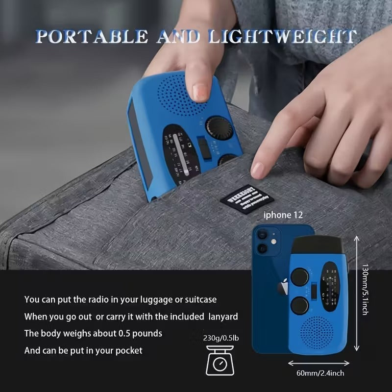 Emergency radio with torch and power bank